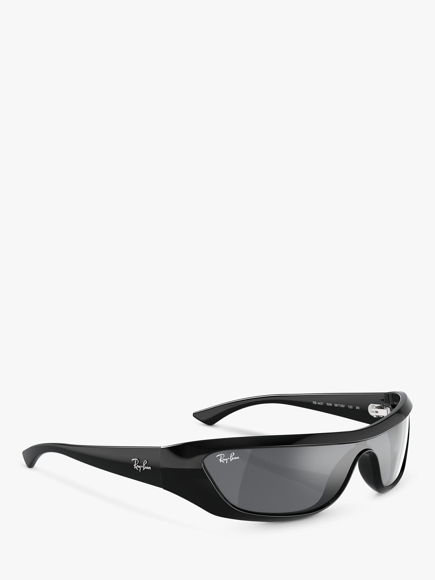 Product image 6 of 6, which shows Ray-Ban RB4431 Unisex Xan Wrap Sunglasses, Black/Grey