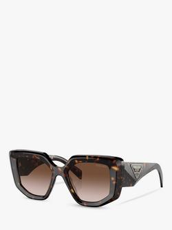 Prada PR 14ZS Women's Irregular Sunglasses, Tortoise/Brown Gradient, Tortoise/Brown Gradient