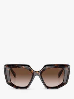 Prada PR 14ZS Women's Irregular Sunglasses, Tortoise/Brown Gradient - view 2, Tortoise/Brown Gradient