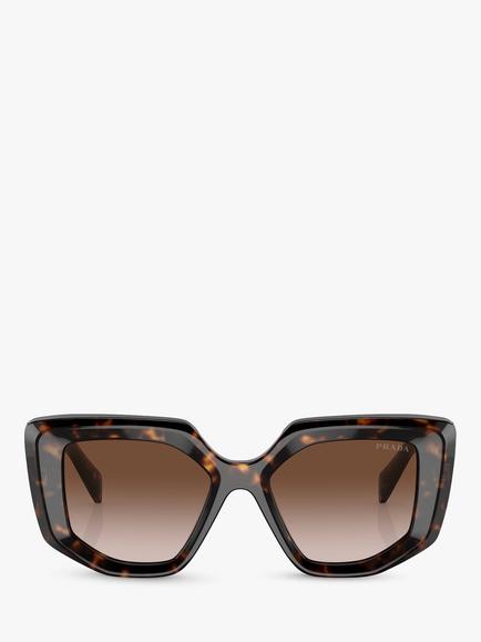 Prada PR 14ZS Women's Irregular Sunglasses, Tortoise/Brown Gradient - view 2, Tortoise/Brown Gradient