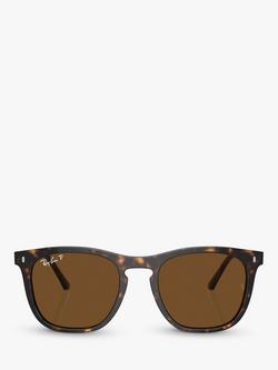 Ray-Ban RB2210 Men's Polarised Rectangular Sunglasses - view 2, Havana