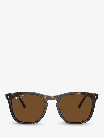Ray-Ban RB2210 Men's Polarised Rectangular Sunglasses - view 2, Havana