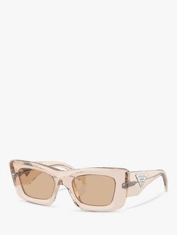 Prada PR 13ZS Women's Cat's Eye Sunglasses, Crystal Beige/Brown, Crystal Beige/Brown