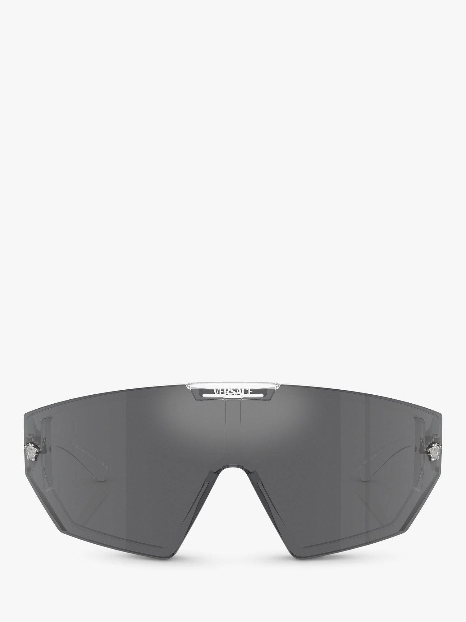 Product image 2 of 5, which shows Versace VE4461 Unisex Wraparound Sunglasses, Crystal/Grey