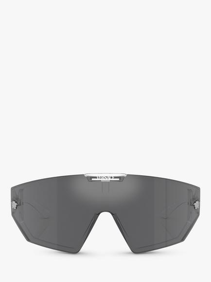 Versace VE4461 Unisex Wraparound Sunglasses - view 2, Crystal/Grey