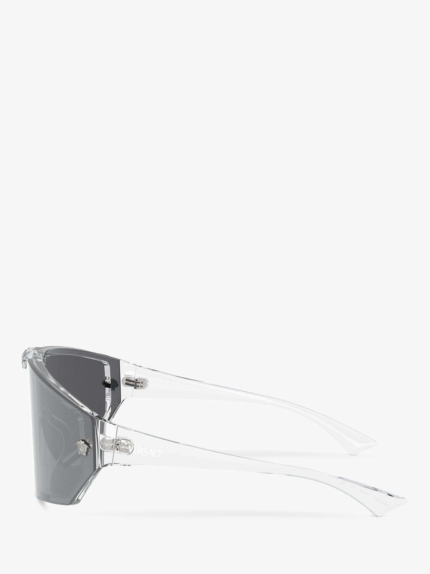 Product image 3 of 5, which shows Versace VE4461 Unisex Wraparound Sunglasses, Crystal/Grey
