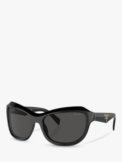 Prada PRA27S Women's Cat's Eye Sunglasses, Black/Grey, Black/Grey
