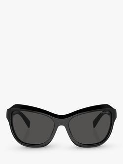 Prada PRA27S Women's Cat's Eye Sunglasses, Black/Grey - view 2, Black/Grey