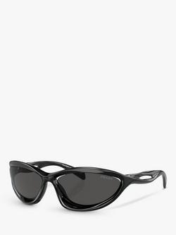 Prada 0PR A23 Women's Wrap Sunglasses, Black, Black