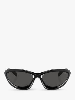 Prada 0PR A23 Women's Wrap Sunglasses, Black - view 2, Black