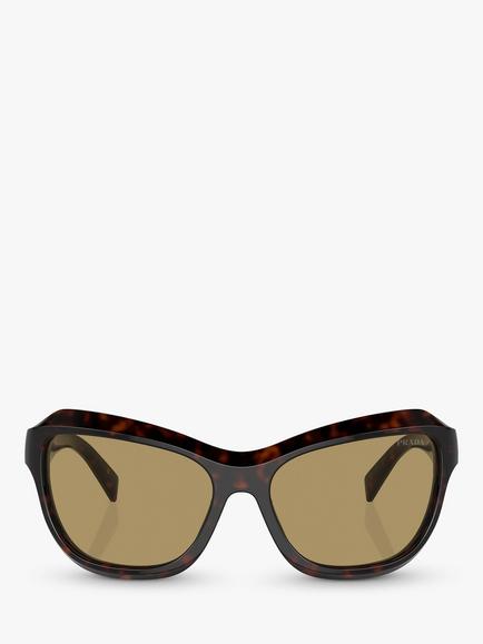 Prada PRA27S Women's Rectangular Sunglasses, Tortoise/Brown - view 2, Tortoise/Brown