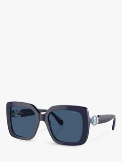Swarovski SK6001 Women's Square Sunglasses, Opal Blue, Opal Blue
