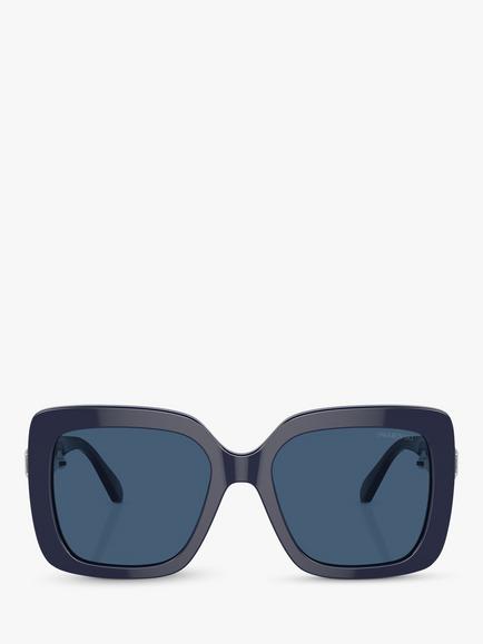 Swarovski SK6001 Women's Square Sunglasses, Opal Blue - view 2, Opal Blue