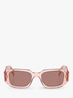 Prada PR 17WS Women's Rectangular Sunglasses - view 2, Transparent Peach