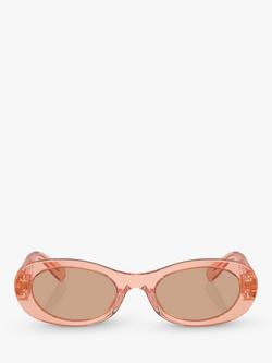Miu Miu MU 06ZS Women's Oval Sunglasses, Transparent Noisette/Brown - view 2, Transparent Noisette/Brown