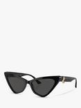 Jimmy Choo JC5008 Women's Cat's Eye Sunglasses, Black/Grey