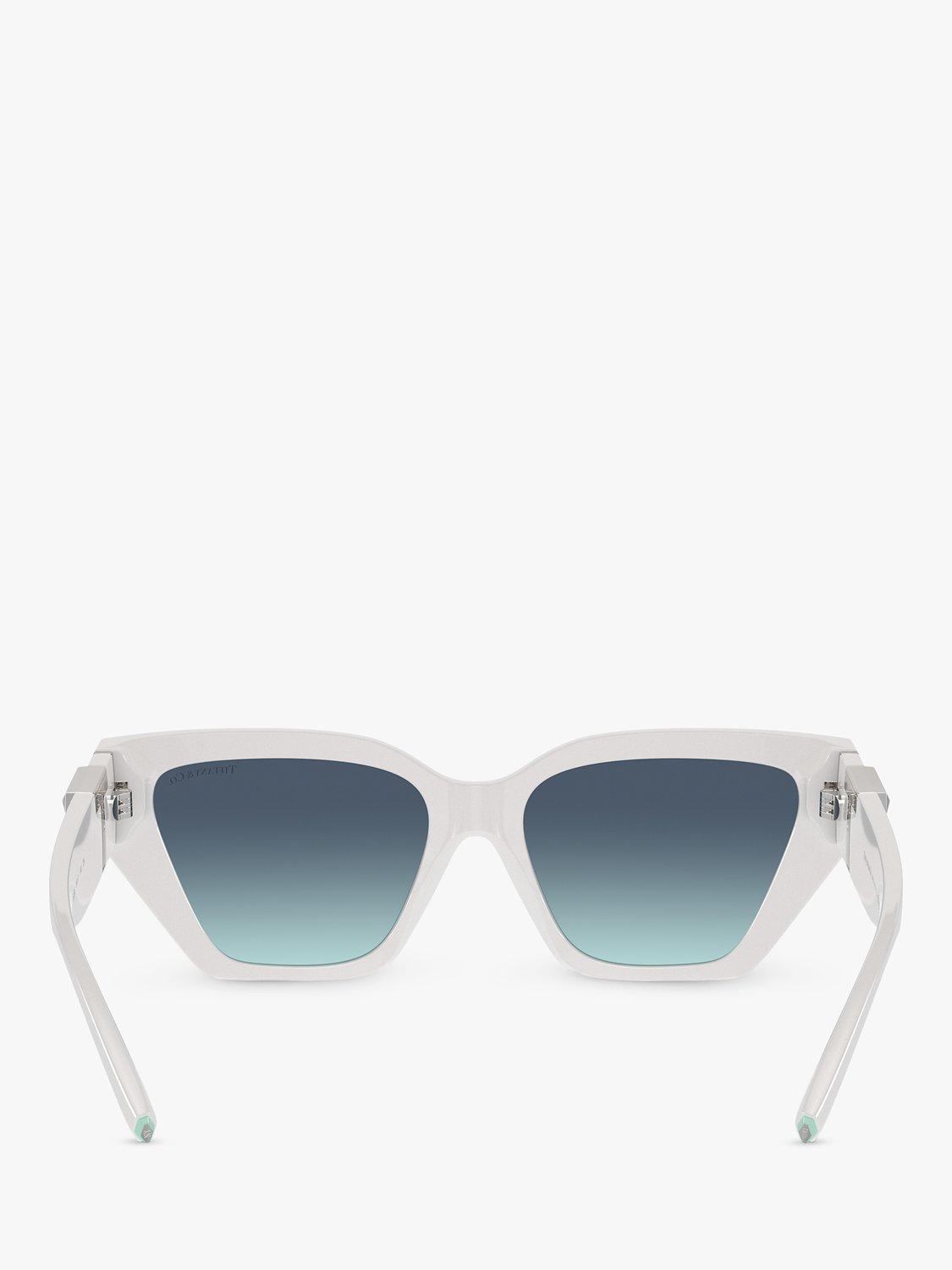 Tiffany & Co TF4218 Women's Squared Cat's Eye Sunglasses, White/Blue Gradient