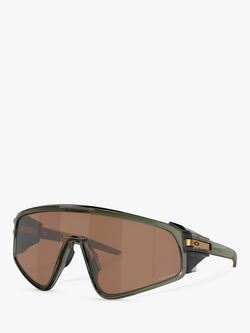 Oakley OO9404 Men's Latch Panel Wrap Sunglasses, Olive Ink/Brown, Olive Ink/Brown