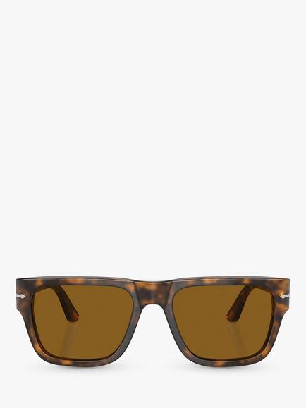 Persol PO3348S Unisex D-Frame Sunglasses, Havana/Brown - view 2, Havana/Brown