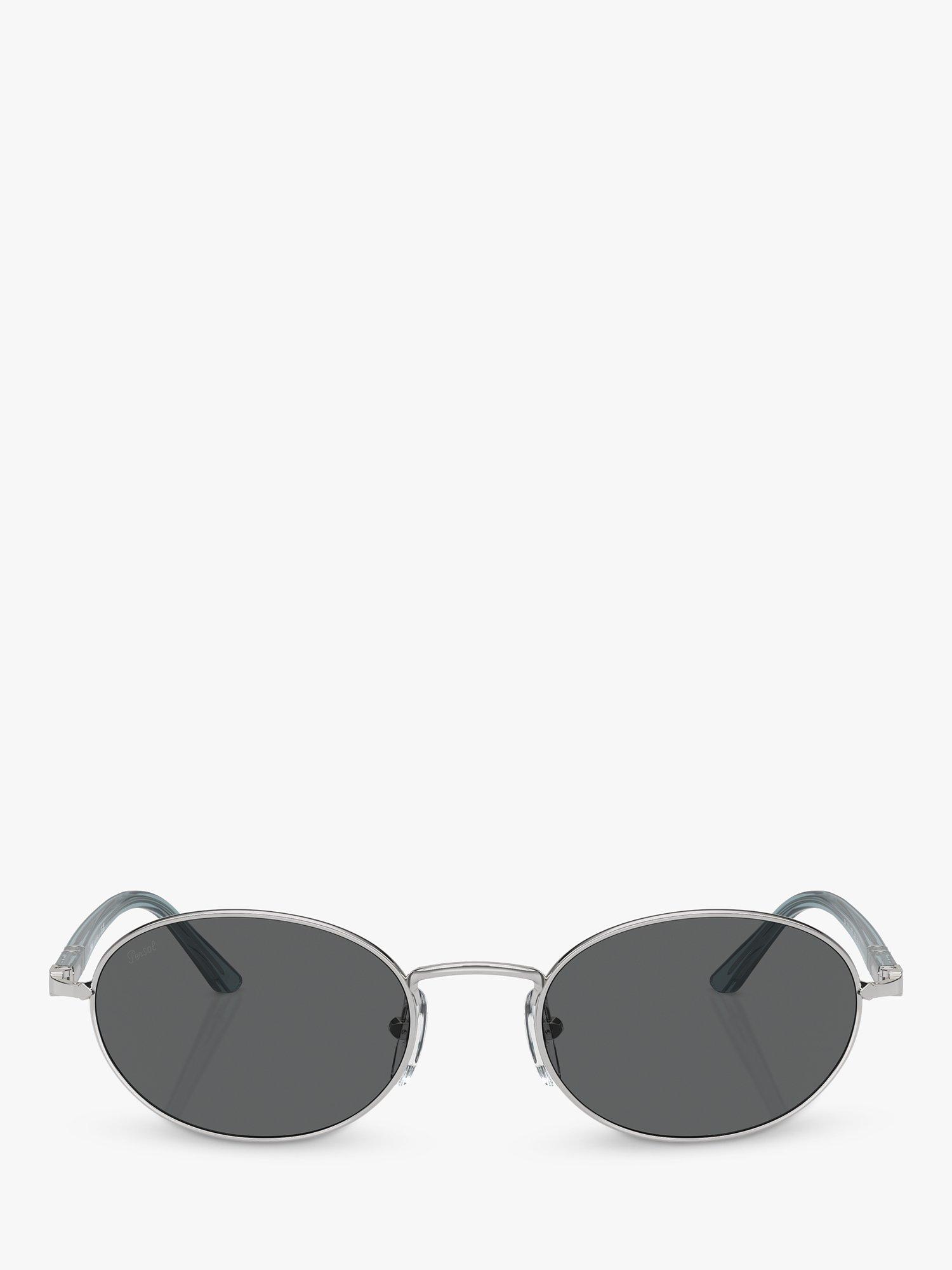 Product image 2 of 6, which shows Persol PO1018S Unisex Ida Oval Sunglasses, Silver/Grey