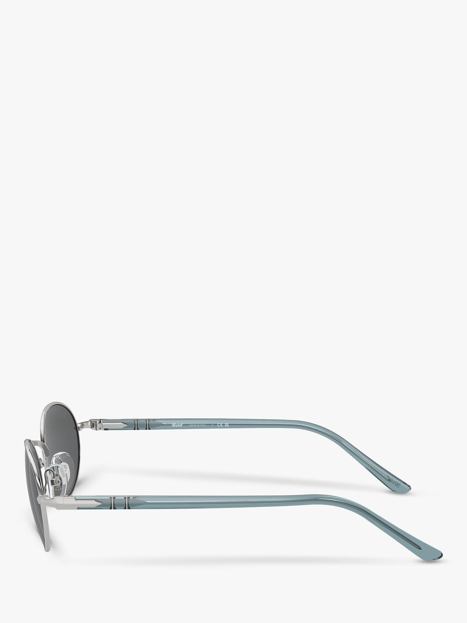 Product image 3 of 6, which shows Persol PO1018S Unisex Ida Oval Sunglasses, Silver/Grey