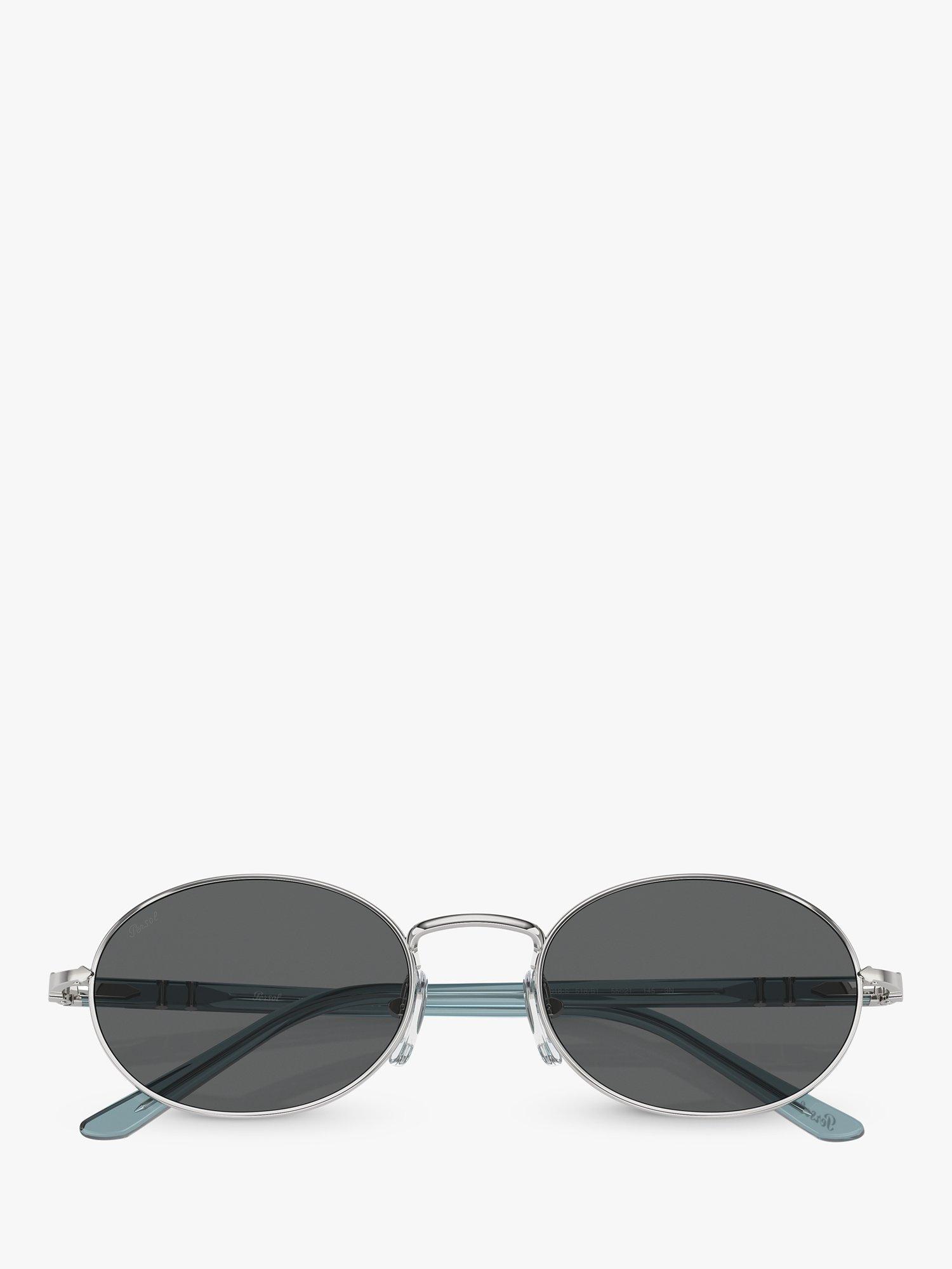 Product image 5 of 6, which shows Persol PO1018S Unisex Ida Oval Sunglasses, Silver/Grey