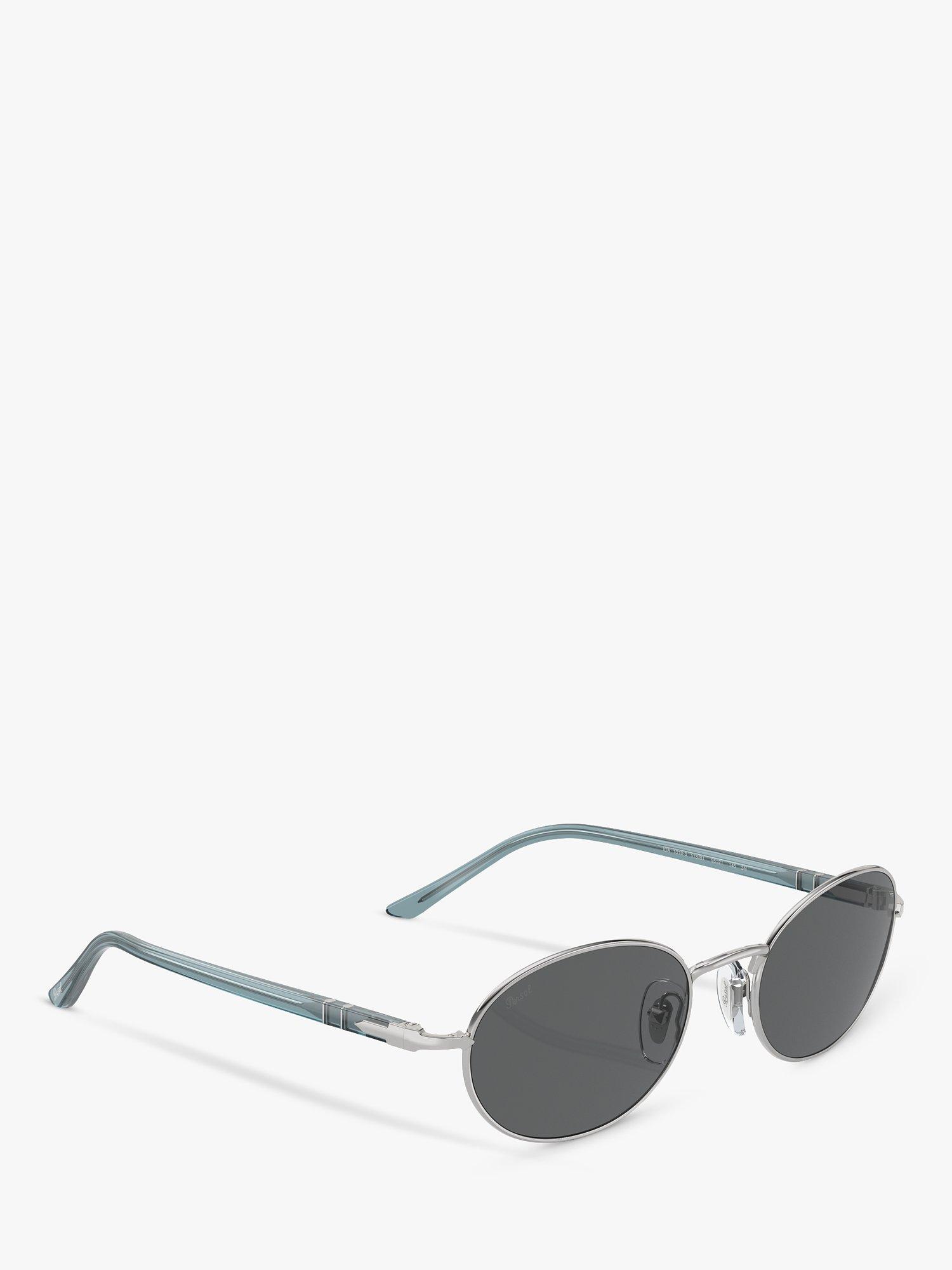 Product image 6 of 6, which shows Persol PO1018S Unisex Ida Oval Sunglasses, Silver/Grey