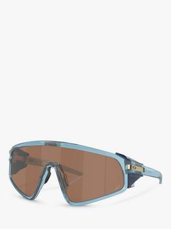 Oakley OO9404 Unisex Wrap Sunglasses, Transparent Stonewash/Brown, Transparent Stonewash/Brown