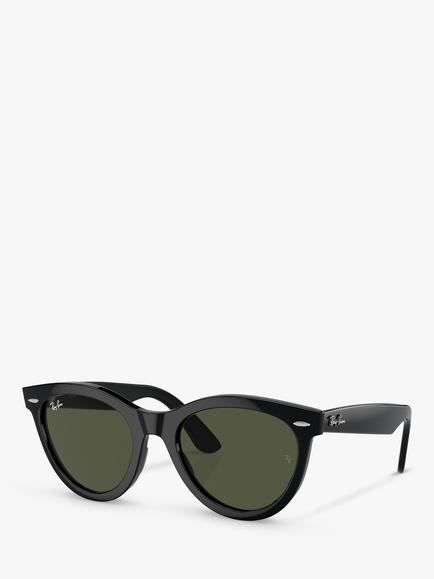Ray-Ban RB2241 Unisex Wayfarer Way Sunglasses, Black/Green, Black/Green
