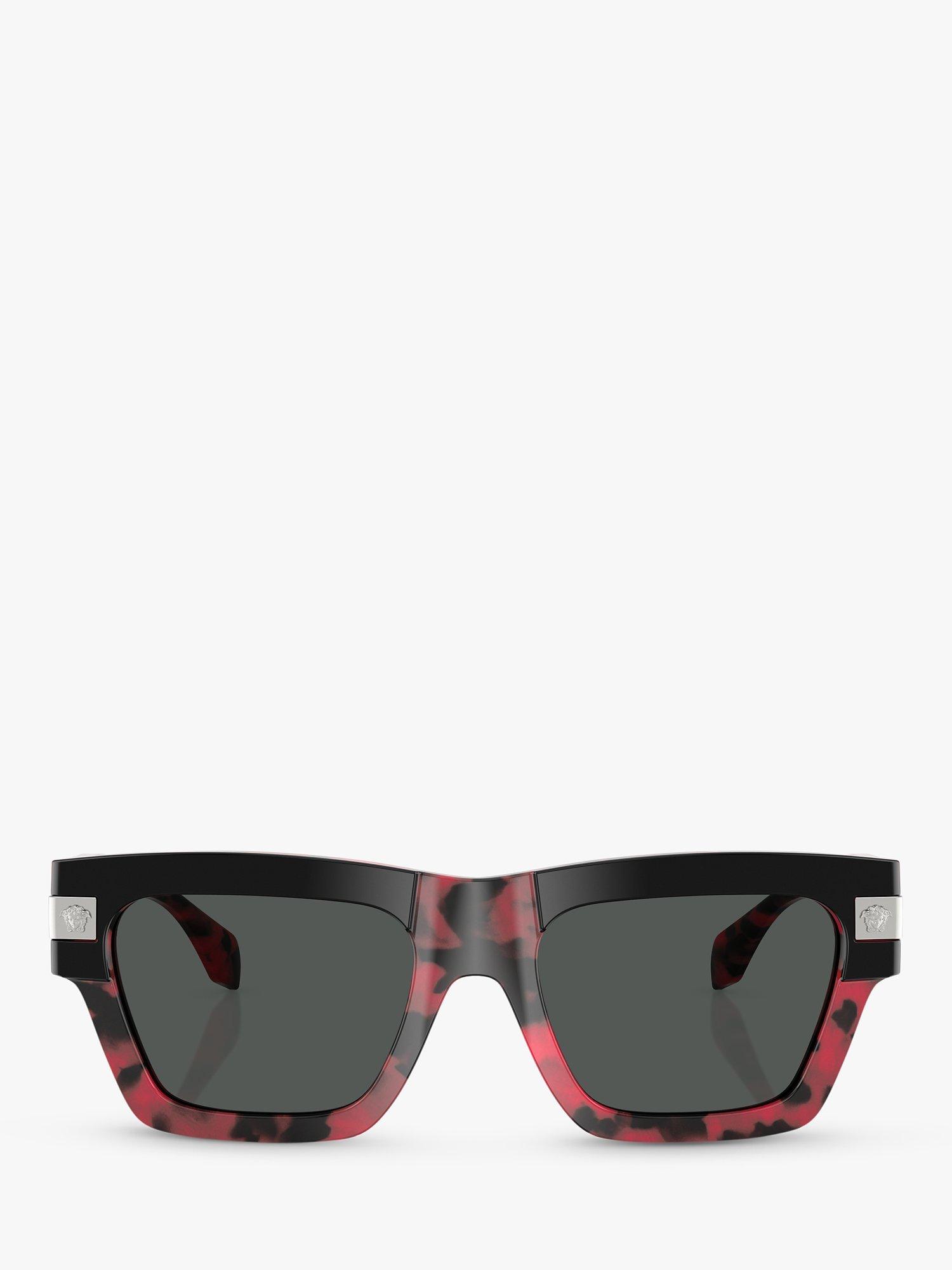 Product image 2 of 5, which shows Versace VE4464 Men's D-Frame Sunglasses, Black on Red Havana/Grey