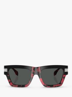 Versace VE4464 Men's D-Frame Sunglasses, Black on Red Havana/Grey - view 2, Black on Red Havana/Grey