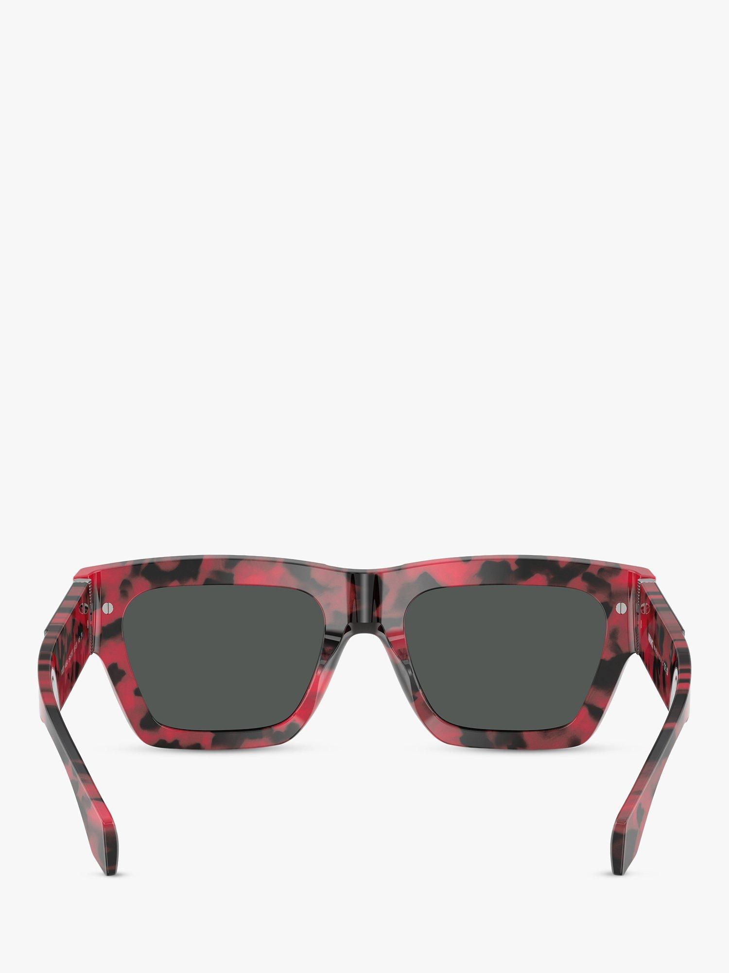Product image 4 of 5, which shows Versace VE4464 Men's D-Frame Sunglasses, Black on Red Havana/Grey