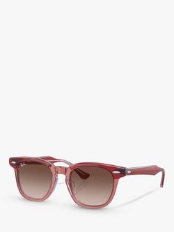 Ray-Ban RJ9098S Unisex D-Frame Sunglasses, Red & Orange/Light Purple Gradient