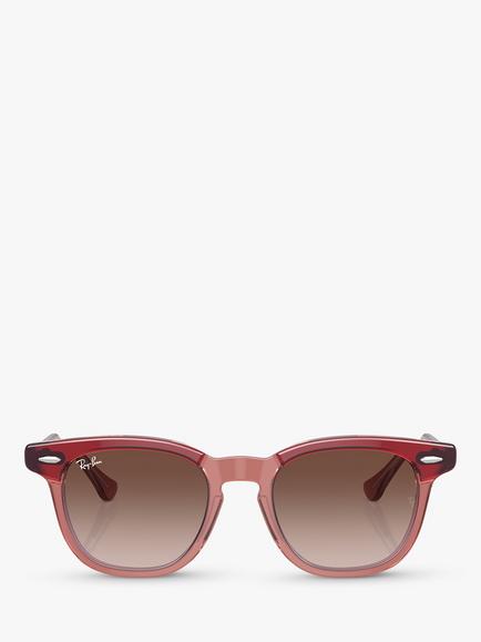 Ray-Ban RJ9098S Unisex D-Frame Sunglasses - view 2, Red & Orange/Light Purple Gradient