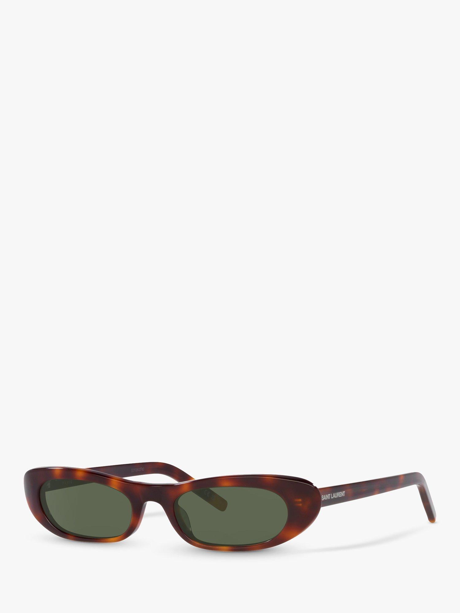 Product image 1 of 4, which shows Yves Saint Laurent YS000414 Women's Oval Sunglasses, Havana/Green