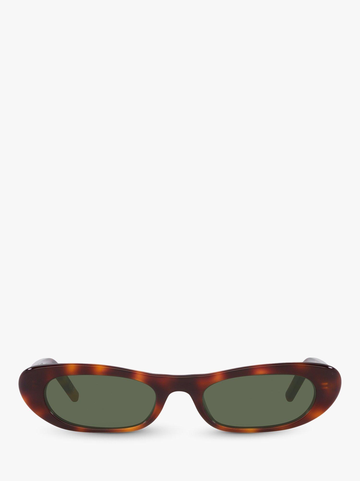 Product image 2 of 4, which shows Yves Saint Laurent YS000414 Women's Oval Sunglasses, Havana/Green