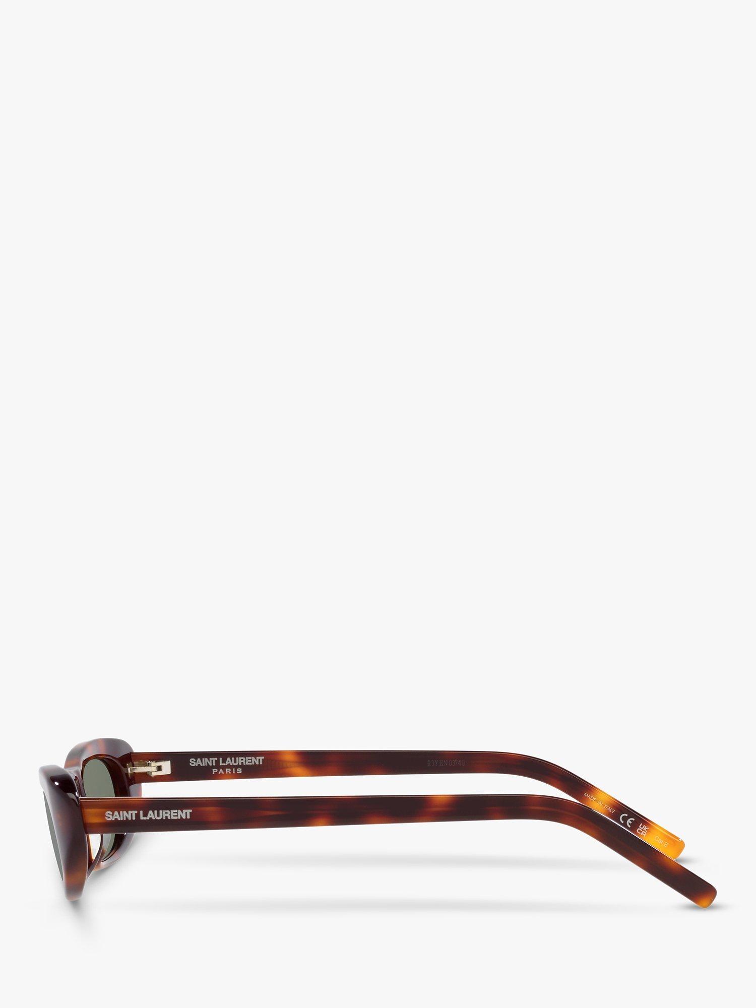 Product image 3 of 4, which shows Yves Saint Laurent YS000414 Women's Oval Sunglasses, Havana/Green