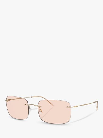 Giorgio Armani AR1512M Men's Rectangular Sunglasses, Matte Pale Gold