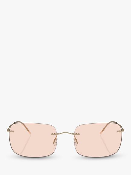 Giorgio Armani AR1512M Men's Rectangular Sunglasses - view 2, Matte Pale Gold