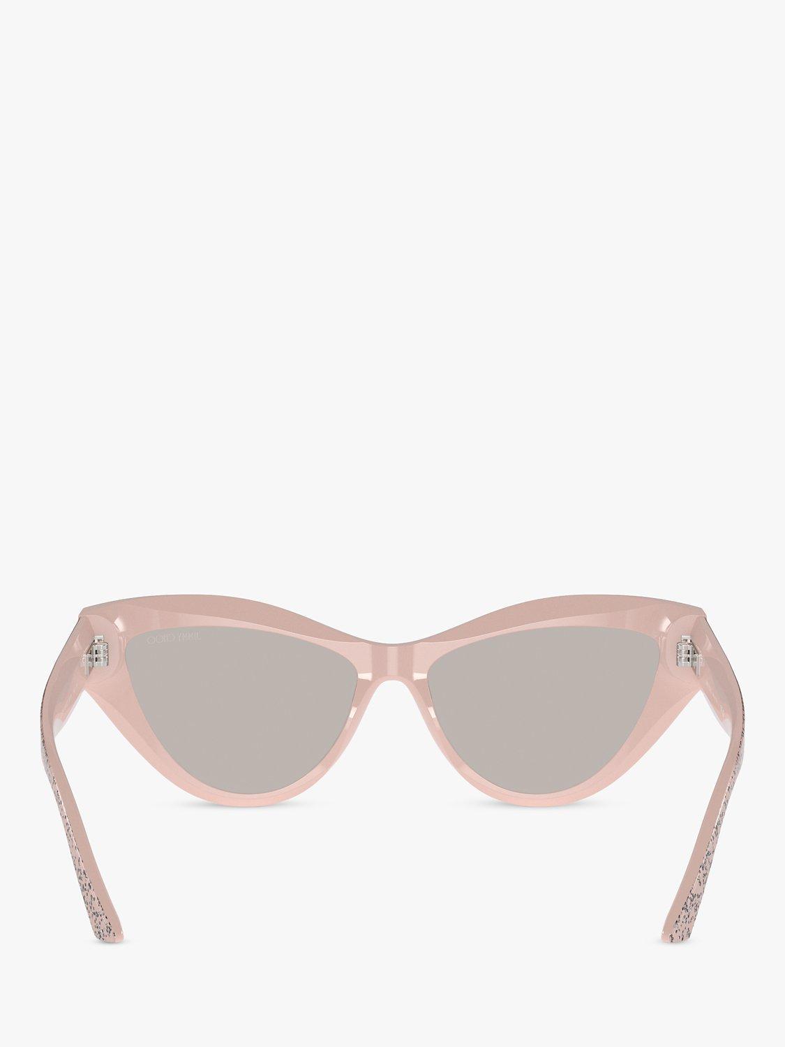 Product image 4 of 5, which shows Jimmy Choo JC5004 Women's Cat's Eye Sunglasses, Pink Glitter/Gold