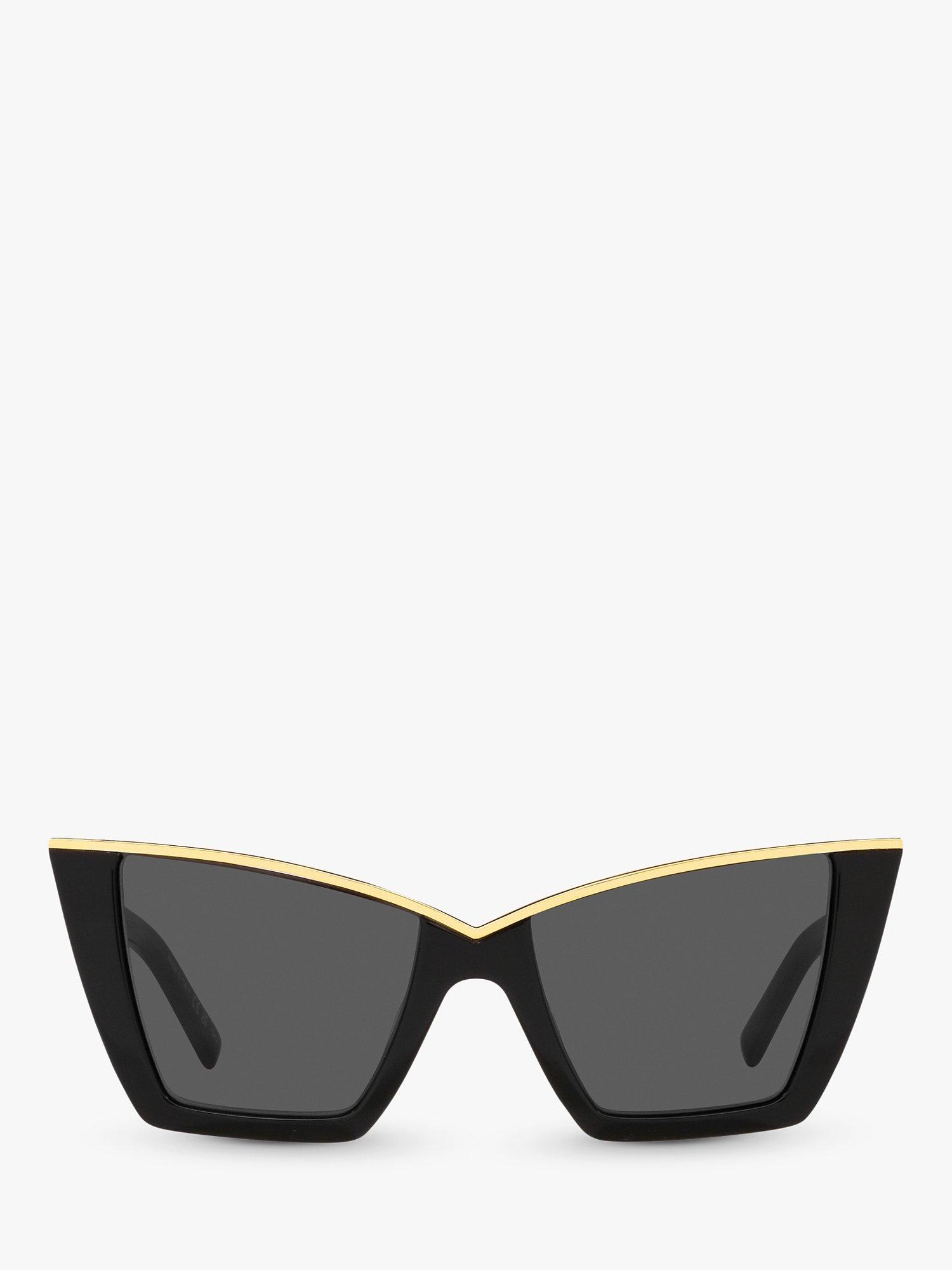 Product image 2 of 4, which shows Yves Saint Laurent YS000435 Women's Cat Eye Sunglasses, Black/Gold