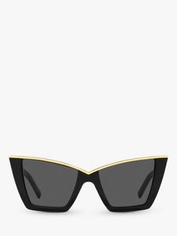 Yves Saint Laurent YS000435 Women's Cat Eye Sunglasses - view 2, Black/Gold