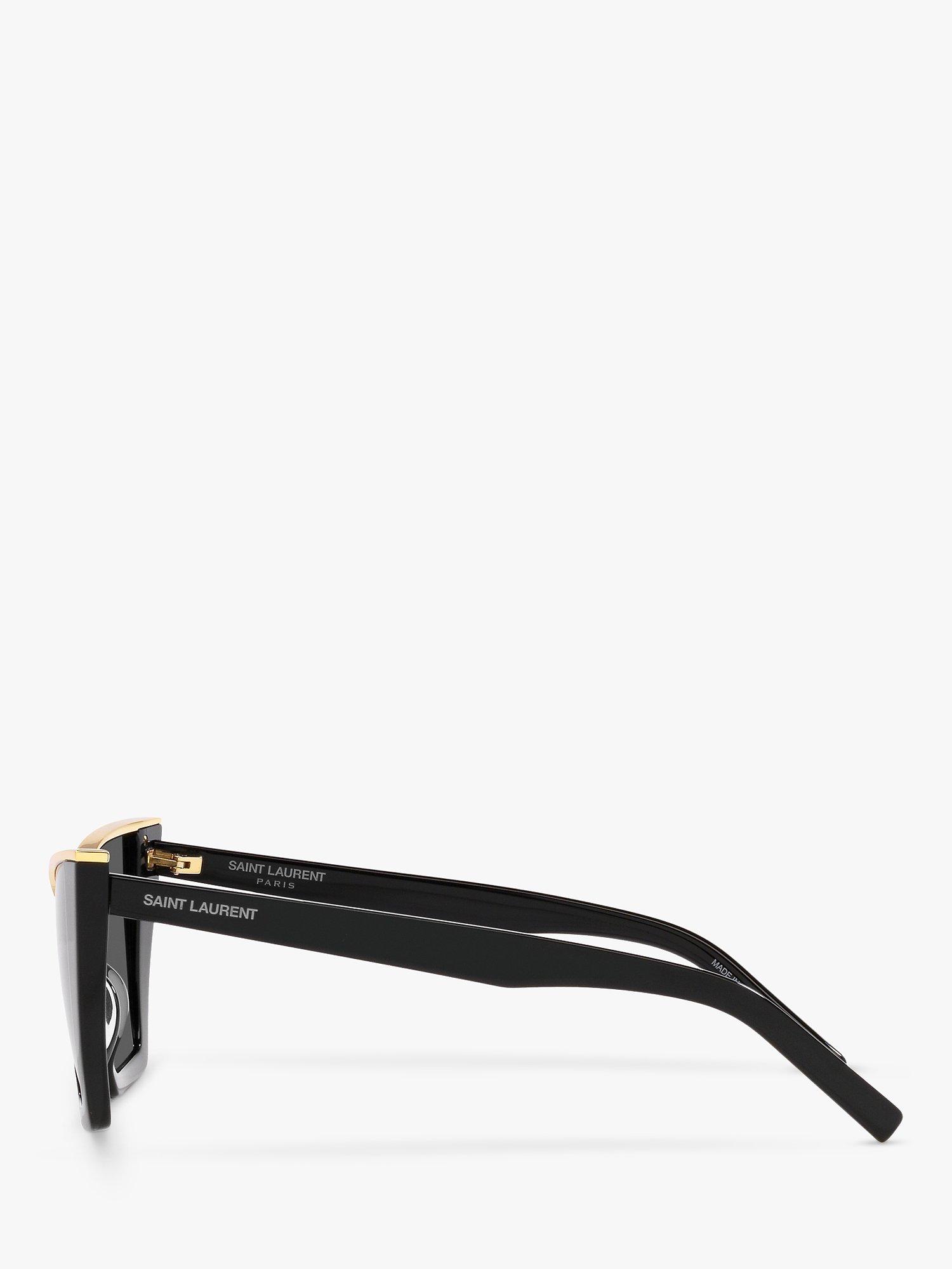 Product image 3 of 4, which shows Yves Saint Laurent YS000435 Women's Cat Eye Sunglasses, Black/Gold