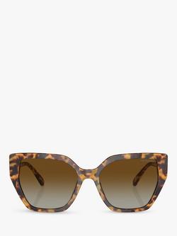 Swarovski SK6016 Women's Polarised Cat's Eye Sunglasses, Medium Havana/Brown Gradient - view 2, Medium Havana/Brown Gradient