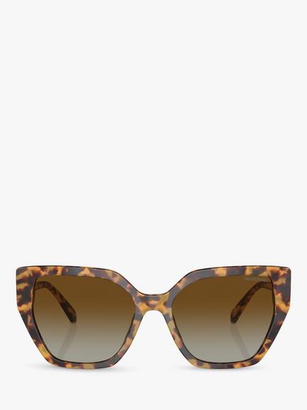Swarovski SK6016 Women's Polarised Cat's Eye Sunglasses, Medium Havana/Brown Gradient - view 2, Medium Havana/Brown Gradient