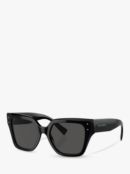 Dolce & Gabbana DG4471 Women's Rectangular Sunglasses, Black, Black