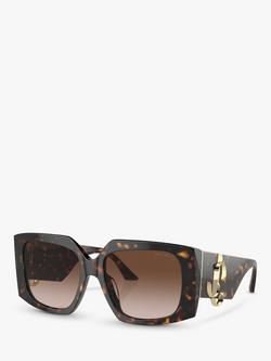 Jimmy Choo JC5006U Women's Square Tortoiseshell Sunglasses, Havana, Havana