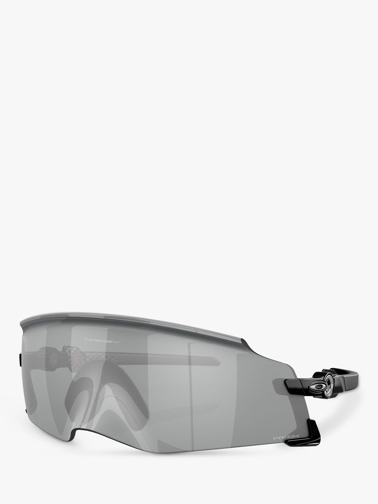 Product image 1 of 9, which shows Oakley OO9455M Men's Prizm Wrap Sunglasses, Polished Black/Grey