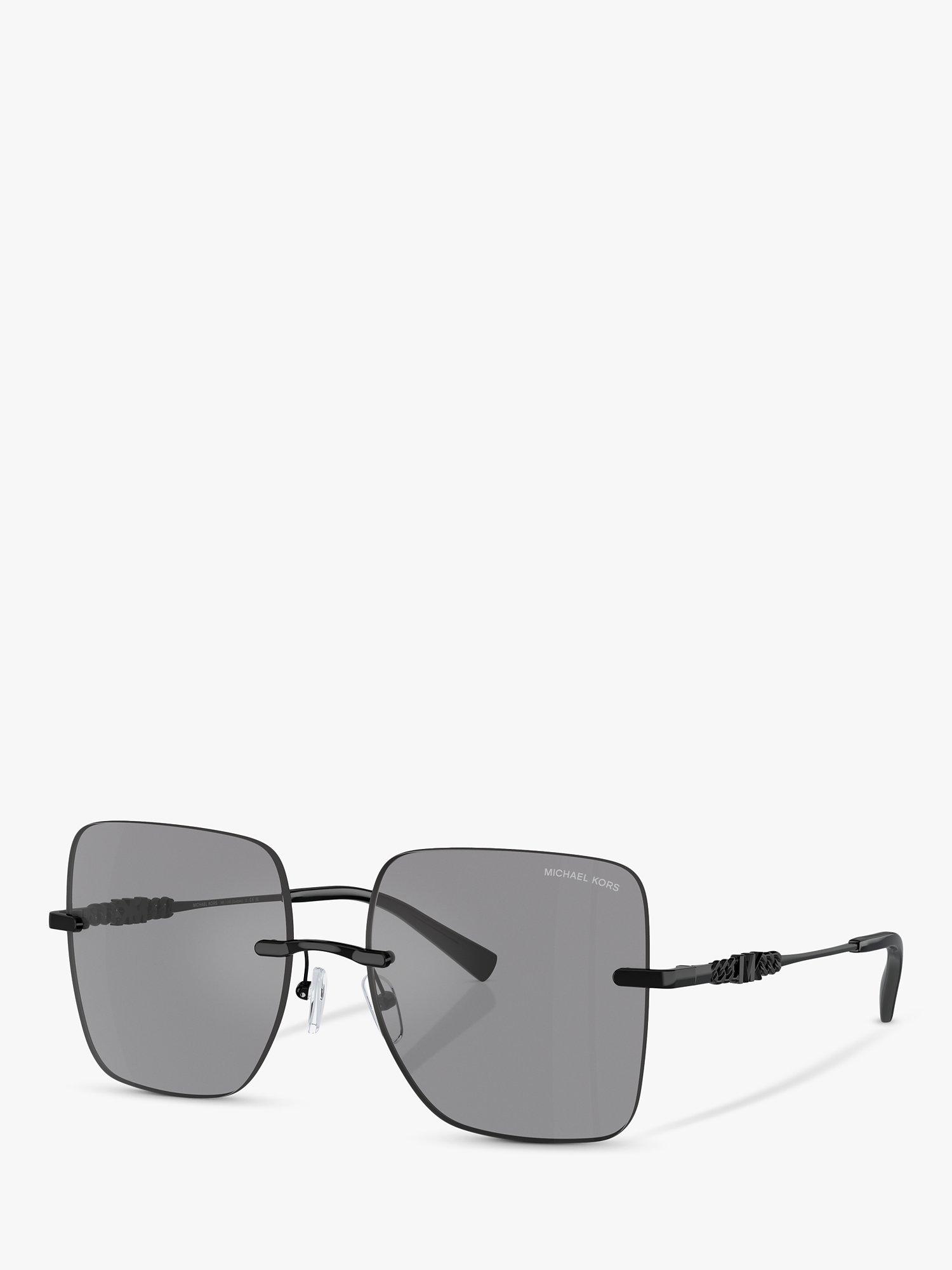 Product image 1 of 5, which shows Michael Kors MK1150 Women's Quebec Pillow Sunglasses, Black/Grey Mirror