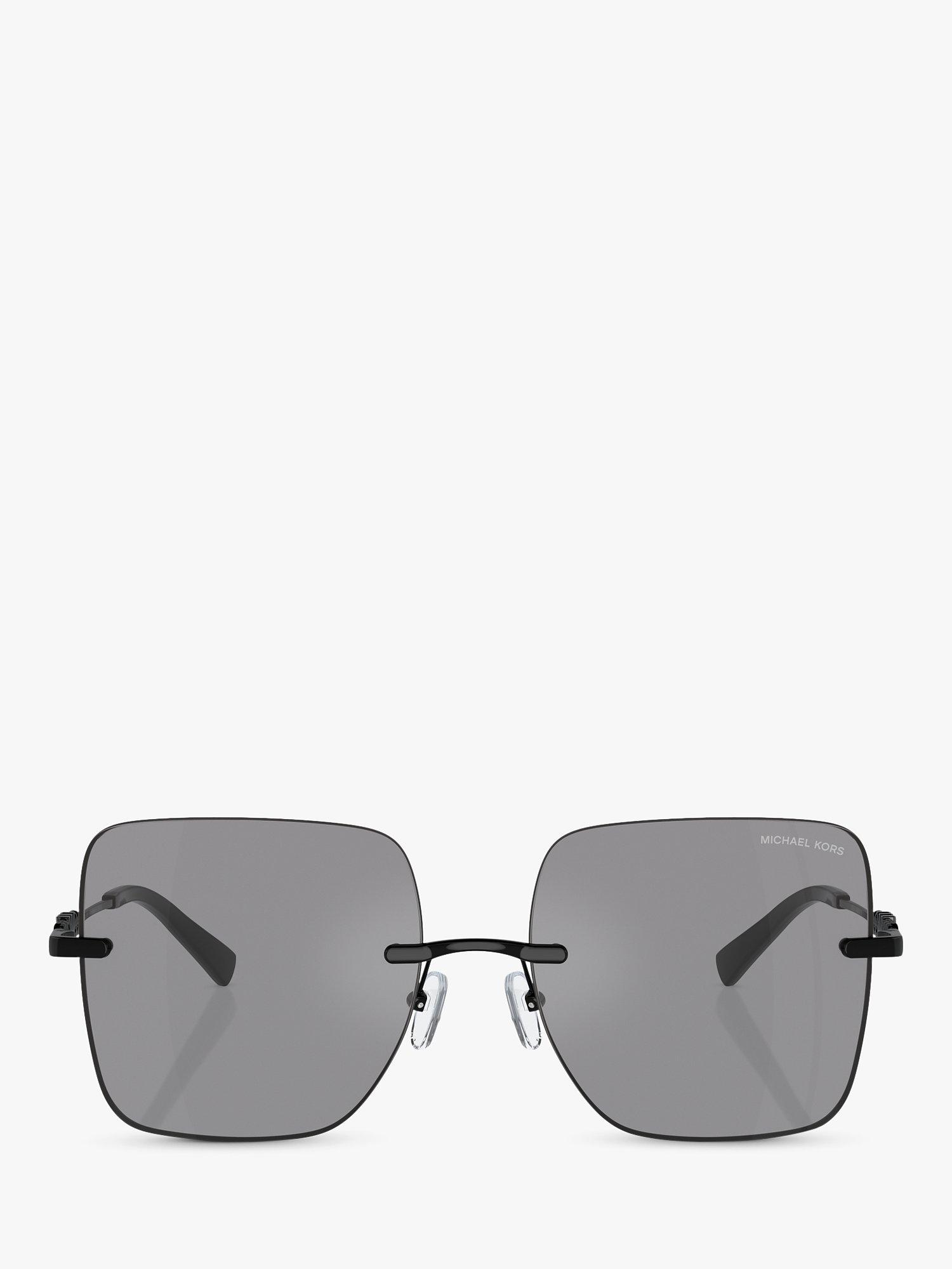 Product image 2 of 5, which shows Michael Kors MK1150 Women's Quebec Pillow Sunglasses, Black/Grey Mirror